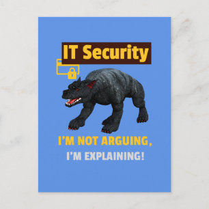 Grappige IT-beveiliging Legt technische humor uit Feestdagenkaart