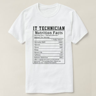 Grappige IT-technicus voedingsfeiten Tech-werker T-shirt