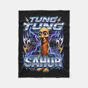Grappige Italiaanse Brainrot Tung Tung Tung Sahur Fleece Deken