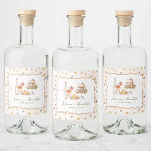 Grappige Italiaanse citrus bruiloft Likeurfles Etiket