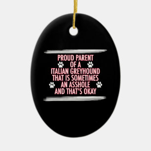 grappige italiaanse greyhoundgiften hond mama papa keramisch ornament
