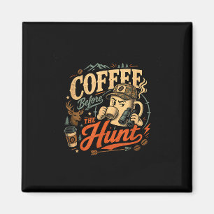 Grappige jachtkoffie mannen vrouwen retro 70s vint magneet