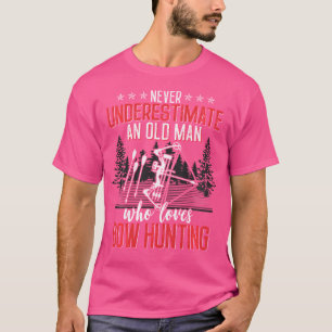 Grappige jachtliefhebber oud Man voor mannen boogj T-shirt