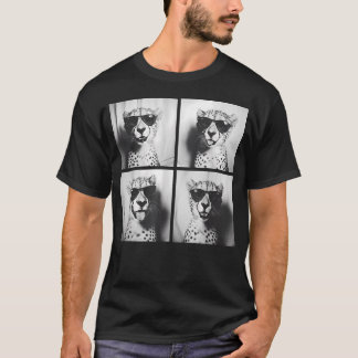 Grappige jachtluipaard met zonnebril Cool katten D T-shirt