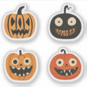 Grappige Jack-o-lanterns Halloween Pompoenen Sticker (Voorkant)