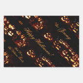 Grappige Jack o'Lantern pompoenen Happy Halloween Inpakpapier Vel (Voorkant 2)