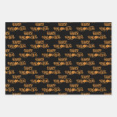 Grappige Jack o'Lantern pompoenen Happy Halloween Inpakpapier Vel (Voorkant 3)