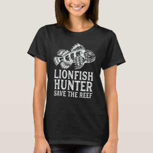 Grappige jager op leeuwvis . Cool rif geschenk voo T-shirt