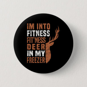 Grappige jager papa ik ben in fitness herten diepv ronde button 5,7 cm