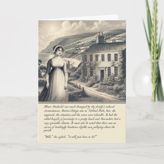 Grappige Jane Austen Sense and Sensibility Kaart (Voorkant)