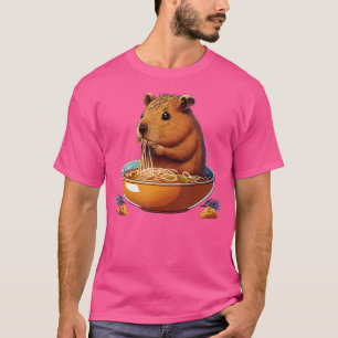 Grappige Japanse Capibara eten Ramen Nood T-shirt
