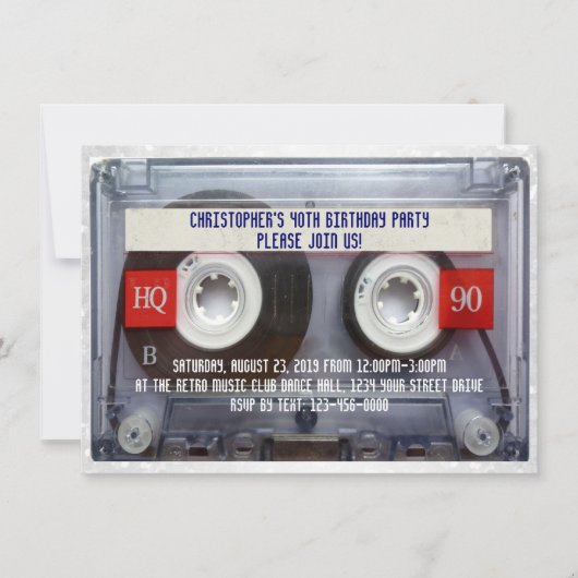 Grappige jaren 80 Cassette Mixtape 40ste verjaarda Kaart (Voorkant)