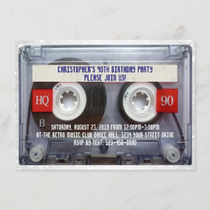 Grappige jaren 80 Cassette Mixtape 40ste verjaarda Kaart