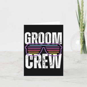 Grappige jaren 90 Groom Crew Sungles Bachelor Wedd Kaart
