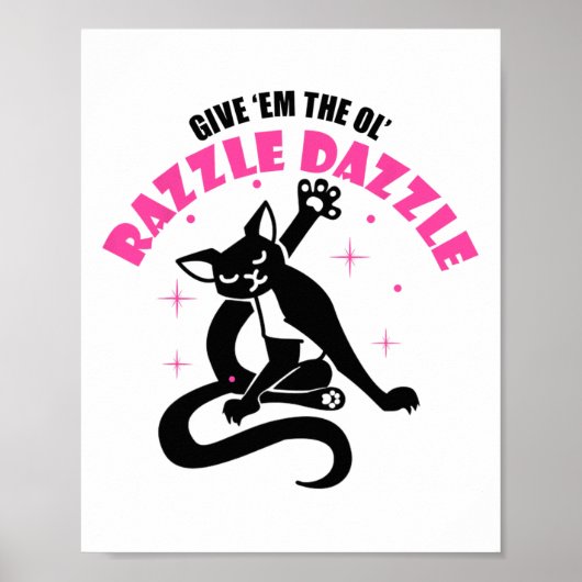 Grappige Jazz Cat Pose Geef me de oude razzle Poster (Voorkant)