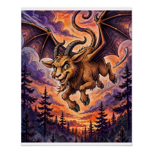 Grappige Jersey Devil Cryptid Poster Perfect Poster (Voorkant)