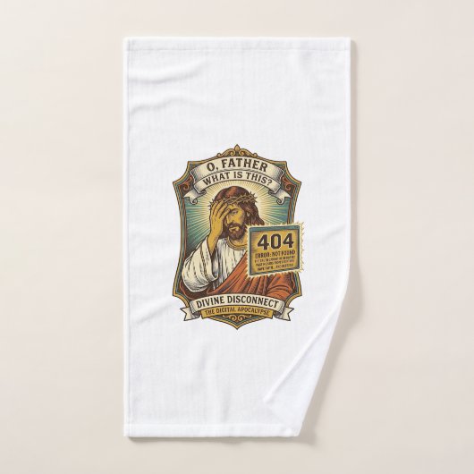 Grappige Jezus 404 Fout Webontwikkelaar Programmeu Handdoek (Handdoek)