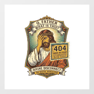 Grappige Jezus 404 Fout Webontwikkelaar Programmeu Raamsticker