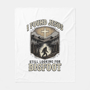 Grappige Jezus Bigfoot Vintage Christelijk T-Shirt Fleece Deken