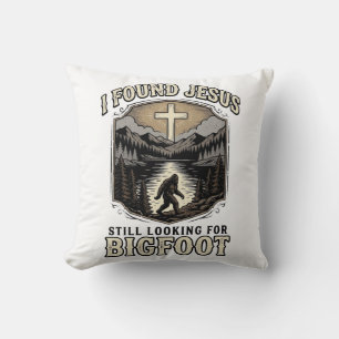 Grappige Jezus Bigfoot Vintage Christelijk T-Shirt Kussen