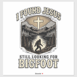 Grappige Jezus Bigfoot Vintage Christelijk T-shirt Sticker