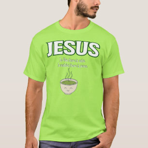 grappige jezus en matcha, matcha groen T-shirt