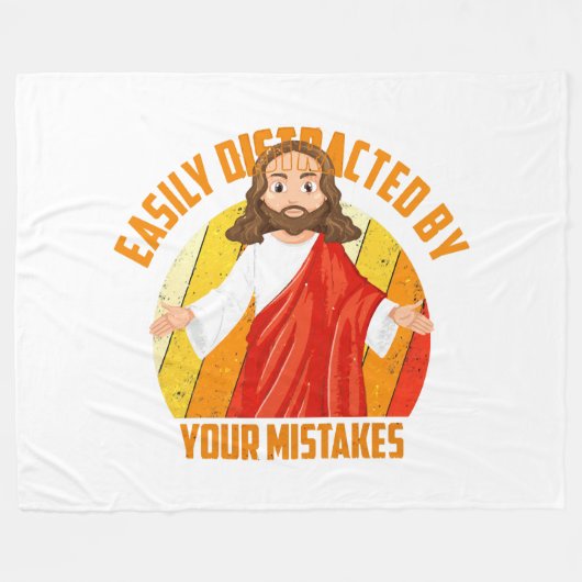 Grappige Jezus Fleece Deken (Voorkant (Horizontaal))