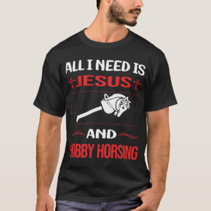 Grappige Jezus Hobby Paard Hobbyhorsing Hobby T-shirt