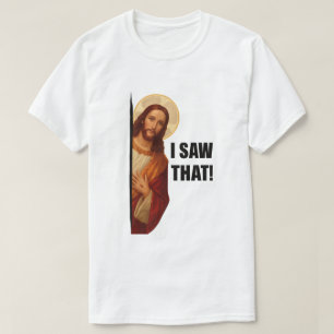 Grappige Jezus "Ik zag dat" christelijke meme ontw T-shirt