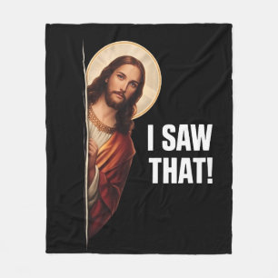 Grappige Jezus "Ik Zag Het" Christelijke meme ontw Fleece Deken