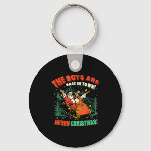 Grappige Jezus Kerstman The Boys Are Back In Town Sleutelhanger
