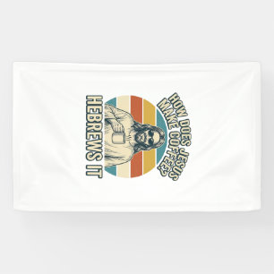 Grappige Jezus Koffie Vintage Gravure Shirt Ontwer Spandoek
