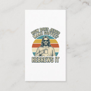 Grappige Jezus Koffie Vintage Gravure Shirt Ontwer Visitekaartje