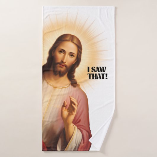 Grappige Jezus Meme dat zag ik Bad Handdoek (Badhanddoek)