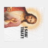 Grappige Jezus Meme dat zag ik Fleece Deken (Voorkant (Horizontaal))