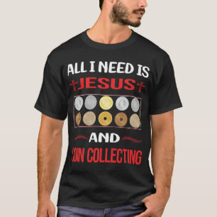 Grappige Jezus munt verzamelen munten T-shirt