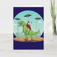 Grappige Jezus Rijdende Dinosaurus Alien UFO