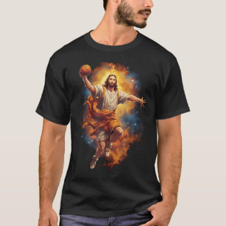 Grappige Jezus spelen basketbal T-shirt