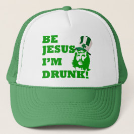 Grappige Jezus St. Patrick's dag Trucker Pet