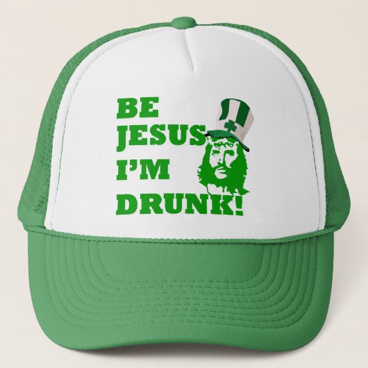 Grappige Jezus St. Patrick's dag Trucker Pet (Voorkant)