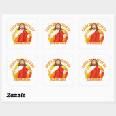 Grappige Jezus Vierkante Sticker (Vel)
