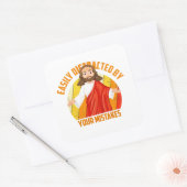 Grappige Jezus Vierkante Sticker (Envelop)