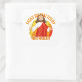 Grappige Jezus Vierkante Sticker (Tas)