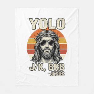 Grappige Jezus Vintage Sunset Gravure Citaat Desig Fleece Deken