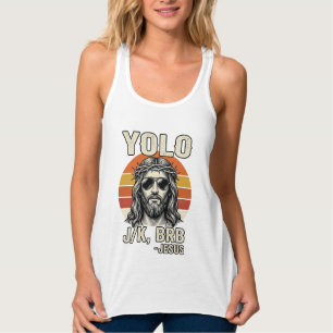 Grappige Jezus Vintage Sunset Gravure Citaat Desig Tanktop