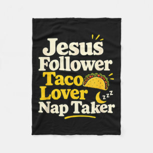 Grappige Jezus volgeling taco slaap slaap minnaar Fleece Deken