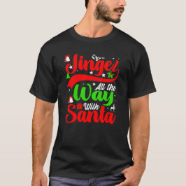 Grappige Jingle helemaal met Santa typografie T-shirt