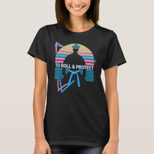 Grappige Jiu Jitsu BJJ Retro om te rollen & te bes T-shirt