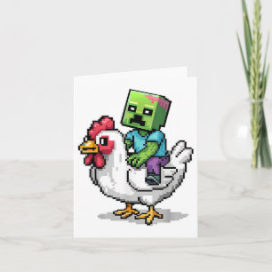 Grappige Jockey Pixel Rijden Chicken Jockey op een Kaart