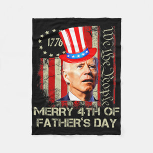 Grappige Joe Biden 4 juli vrolijke 4e Vaderdag Fleece Deken